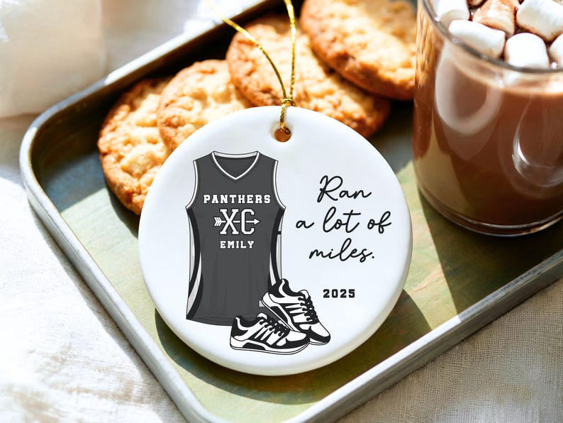 Personalized Cross Country Ornament, Custom Running Keepsake, Ran a lot of Miles Ornament, Gift for Marathon Runner, Track Senior Night Gift