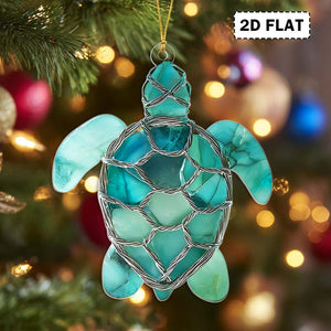 2D FLAT Ocean Sea Life Christmas Acrylic Ornament, Coastal Marine Animal Ornament, Sea Life Decor for Christmas Tree, Beach Coastal Holiday