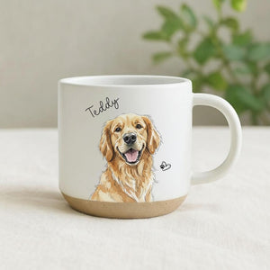 Personalized Watercolor Photo Pet Pottery Mug,Pet Portrait Coffee Cup Gift For Cat Dog Lovers, Custom Dog Remembrance Gift,Pet Memorial Gift