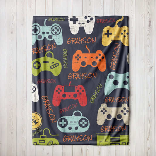 Personalized Gaming Blanket | Gift for Gamers | Teen Boy Gift | Customized Gift for Him | Blanket Gift for Kids | Name Blanket Gift