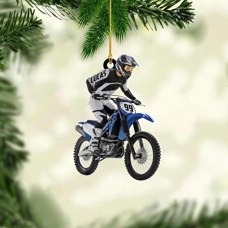 Personalized Dirt Bike Ornament: Custom Motocross Ornament, Motorcycle Ornament, Bike Christmas Ornament, Gift for Racing Lover, Rider Gift