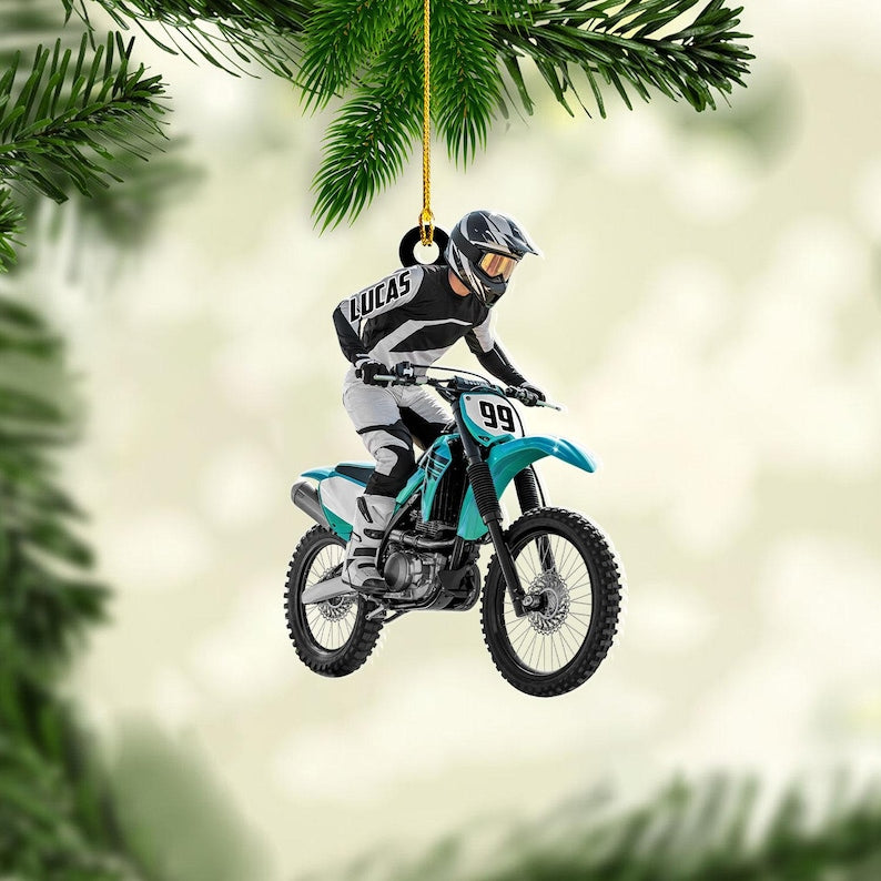Personalized Dirt Bike Ornament: Custom Motocross Ornament, Motorcycle Ornament, Bike Christmas Ornament, Gift for Racing Lover, Rider Gift