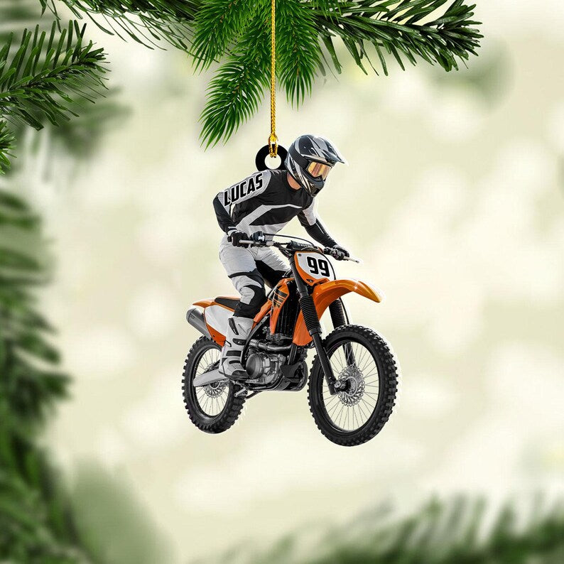Personalized Dirt Bike Ornament: Custom Motocross Ornament, Motorcycle Ornament, Bike Christmas Ornament, Gift for Racing Lover, Rider Gift