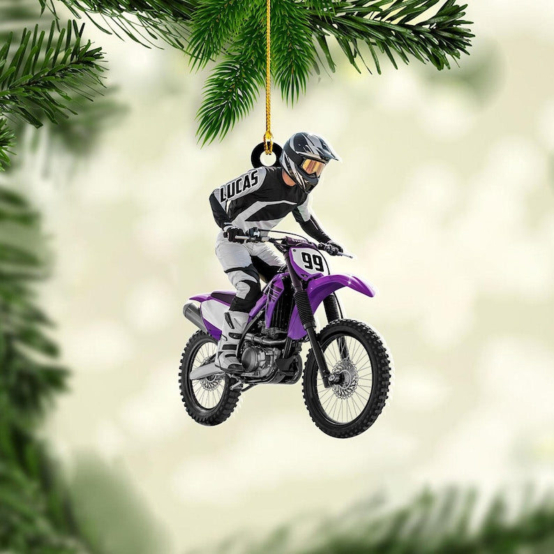 Personalized Dirt Bike Ornament: Custom Motocross Ornament, Motorcycle Ornament, Bike Christmas Ornament, Gift for Racing Lover, Rider Gift