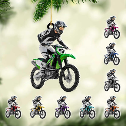 Personalized Dirt Bike Ornament: Custom Motocross Ornament, Motorcycle Ornament, Bike Christmas Ornament, Gift for Racing Lover, Rider Gift