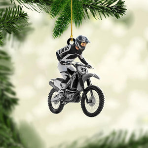 Personalized Dirt Bike Ornament: Custom Motocross Ornament, Motorcycle Ornament, Bike Christmas Ornament, Gift for Racing Lover, Rider Gift