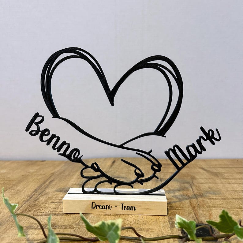 Personalized gift for dog lovers: 3D printed dog paw and hand stand. A unique gift with a name, a pet memorial.