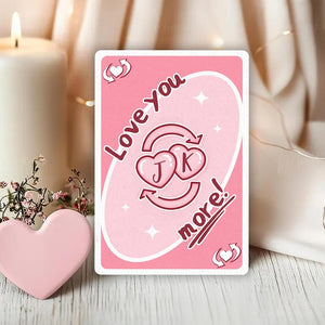 Reverse Love Card I Love You More Personalized Couple Name Card,Anniversary Gift for Him/Her, Funny Wedding Anniversary Gift for Husband