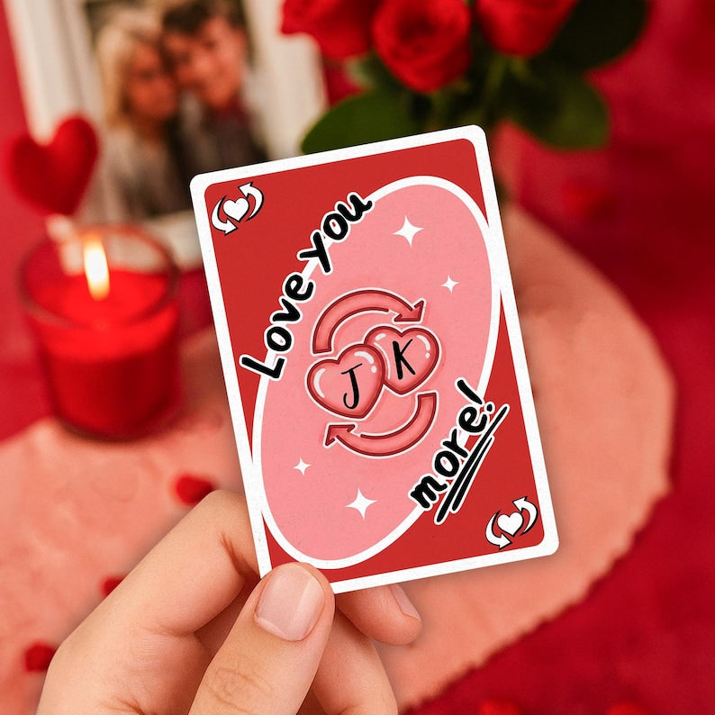 Reverse Love Card I Love You More Personalized Couple Name Card,Anniversary Gift for Him/Her, Funny Wedding Anniversary Gift for Husband