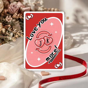 Reverse Love Card I Love You More Personalized Couple Name Card,Anniversary Gift for Him/Her, Funny Wedding Anniversary Gift for Husband