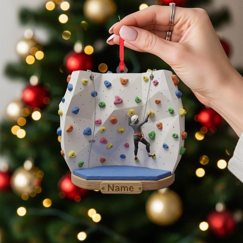 Personalized Rock Climbing Ornament 2025 2D Flat Acrylic Indoor Wall Climber Christmas Gift for Athletes & Adventure Lovers