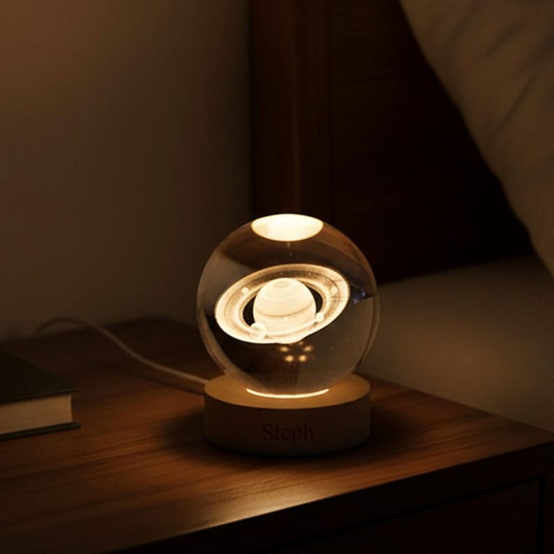 Personalized Solar System Night Light, Galaxy Globe Lamp, Milky Way Crystal Ball, Bedroom Decor, Memorial Astronomy Gift, Christmas Gifts