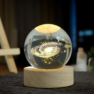Personalized Solar System Night Light, Galaxy Globe Lamp, Milky Way Crystal Ball, Bedroom Decor, Memorial Astronomy Gift, Christmas Gifts