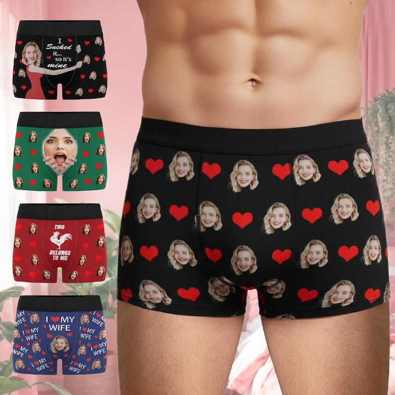 Custom Face Boxer Briefs Photo Underwear Gifts for Boyfriend/Husband Birthday Gift