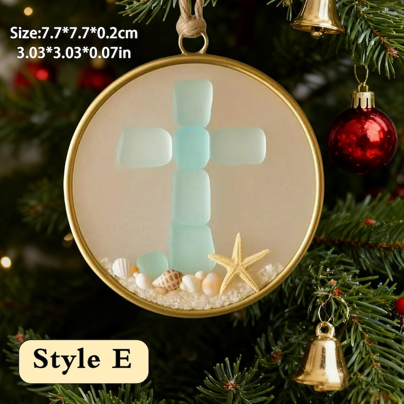 2D Sea Glass Friendship Ornament,Snowflake Timeless Friendship Acrylic Snowflake Keepsake,Christmas Tree Decor,Timeless Friendship Ornament