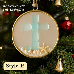 2D Sea Glass Friendship Ornament,Snowflake Timeless Friendship Acrylic Snowflake Keepsake,Christmas Tree Decor,Timeless Friendship Ornament