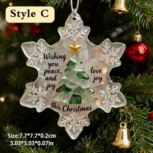 2D Sea Glass Friendship Ornament,Snowflake Timeless Friendship Acrylic Snowflake Keepsake,Christmas Tree Decor,Timeless Friendship Ornament