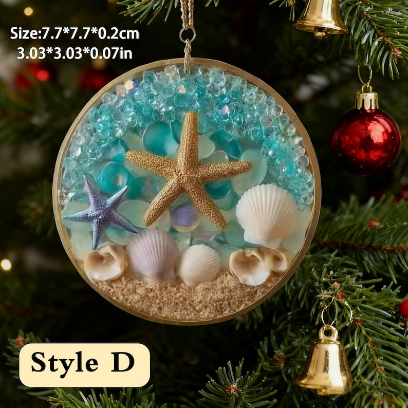 2D Sea Glass Friendship Ornament,Snowflake Timeless Friendship Acrylic Snowflake Keepsake,Christmas Tree Decor,Timeless Friendship Ornament