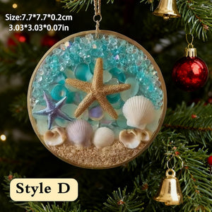 2D Sea Glass Friendship Ornament,Snowflake Timeless Friendship Acrylic Snowflake Keepsake,Christmas Tree Decor,Timeless Friendship Ornament