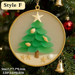 2D Sea Glass Friendship Ornament,Snowflake Timeless Friendship Acrylic Snowflake Keepsake,Christmas Tree Decor,Timeless Friendship Ornament