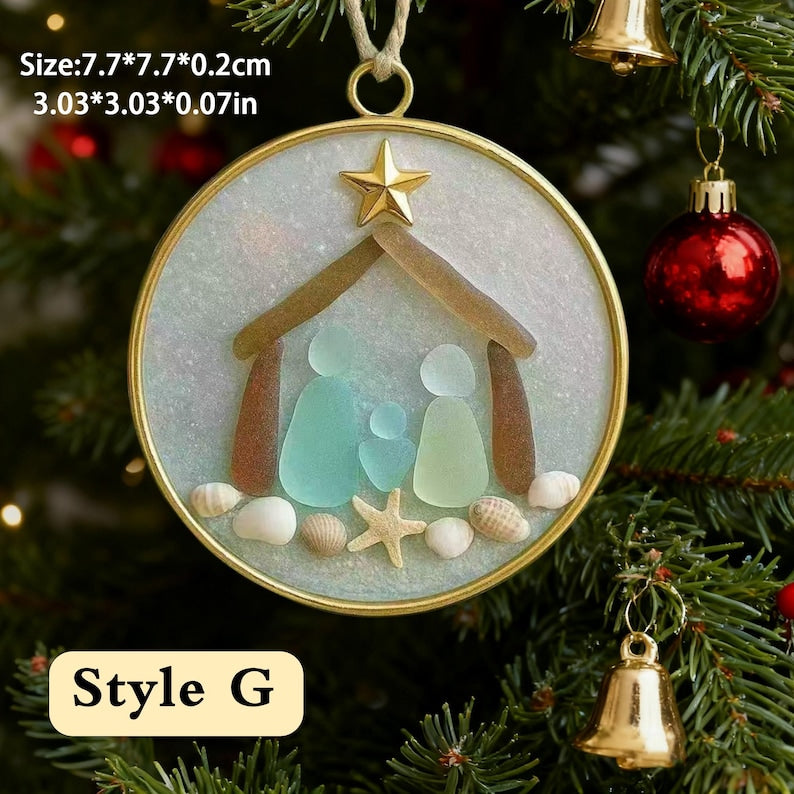 2D Sea Glass Friendship Ornament,Snowflake Timeless Friendship Acrylic Snowflake Keepsake,Christmas Tree Decor,Timeless Friendship Ornament