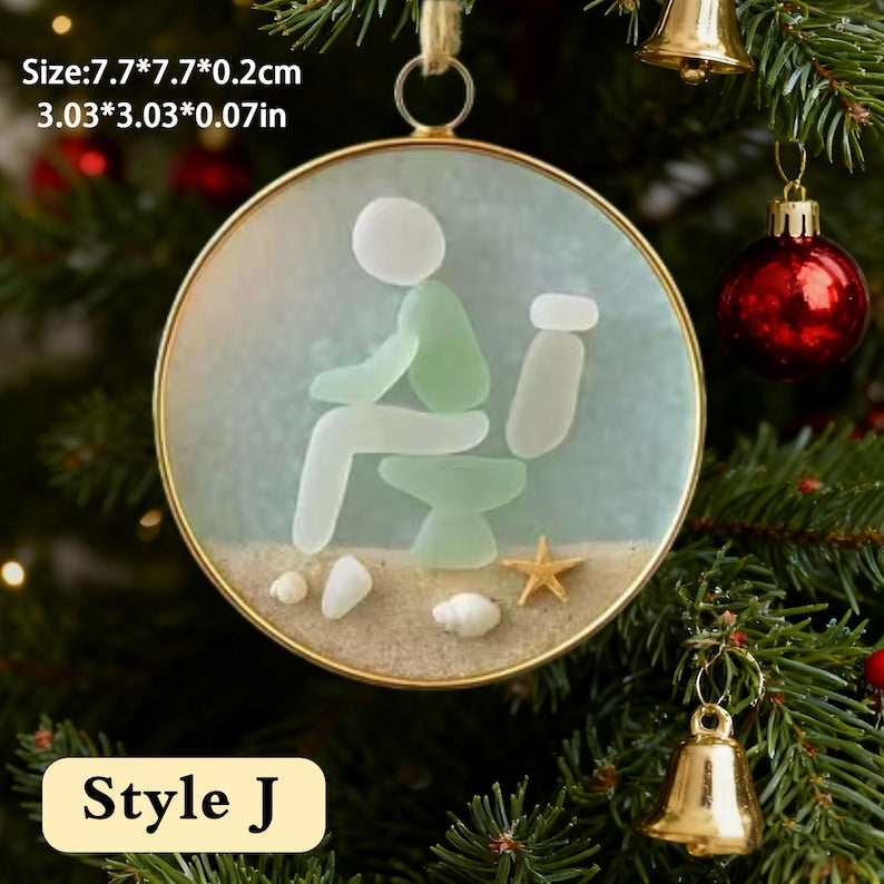 2D Sea Glass Friendship Ornament,Snowflake Timeless Friendship Acrylic Snowflake Keepsake,Christmas Tree Decor,Timeless Friendship Ornament