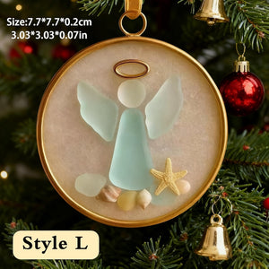 2D Sea Glass Friendship Ornament,Snowflake Timeless Friendship Acrylic Snowflake Keepsake,Christmas Tree Decor,Timeless Friendship Ornament