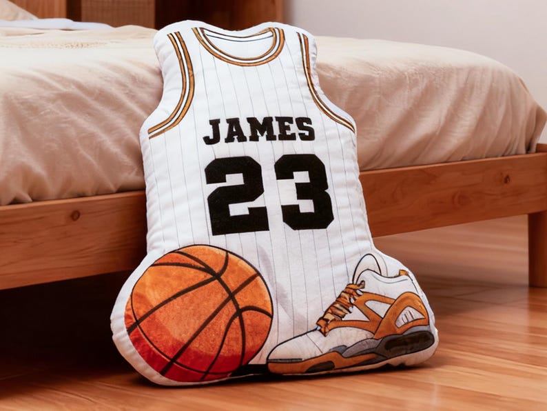 Custom Jersey Pillow,Personalized Basketball Jersey Pillow with Number,Basketball Lover Player Gift,Sports Pillow,Kids Gift,Throw Pillow
