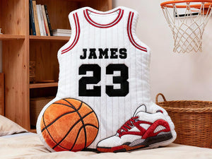 Custom Jersey Pillow,Personalized Basketball Jersey Pillow with Number,Basketball Lover Player Gift,Sports Pillow,Kids Gift,Throw Pillow