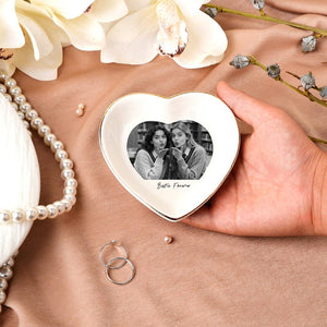Personalized Bestie Photo Ring Dish, Soul Sister Gift, Ceramic Jewelry Dish, Best Friend Gift, Birthday Gift, Mother's Day Gifts for Her Mom