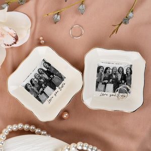 Personalized Bestie Photo Ring Dish, Soul Sister Gift, Ceramic Jewelry Dish, Best Friend Gift, Birthday Gift, Mother's Day Gifts for Her Mom