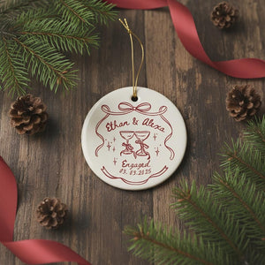 Custom Engaged Ornament,Engagement Gift,Engagement Ornament,Couples,Engagement Announcement Wedding Gift,Christmas Engagement Baubles 2025