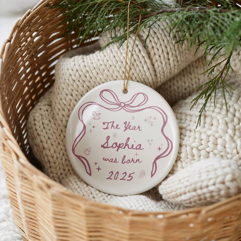 Expecting Baby Ornament 2025, Personalized First Christmas Baby Ornament, Baby Girl Gifts, New Baby Ornament, New Baby Boy Gifts