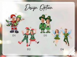 Couple Photo Christmas Ornament, Funny Face Picture Acrylic Ornament, Custom Photo Ornament, Christmas Gift for Lovers, Gift for Couples