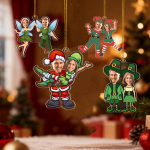 Couple Photo Christmas Ornament, Funny Face Picture Acrylic Ornament, Custom Photo Ornament, Christmas Gift for Lovers, Gift for Couples