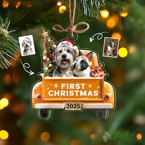Custom Pet's First Christmas Ornament, Pet Photo Ornament, Dog's 1st Christmas Ornament, Puppy Ornament, Pet Lover Gift, Christmas Decor