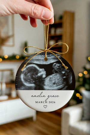 Baby Ultrasound Ornament Personalized Ultrasound Photo Christmas Ornament Sonogram Ornament With Picture Grandparent Pregnancy Announcement