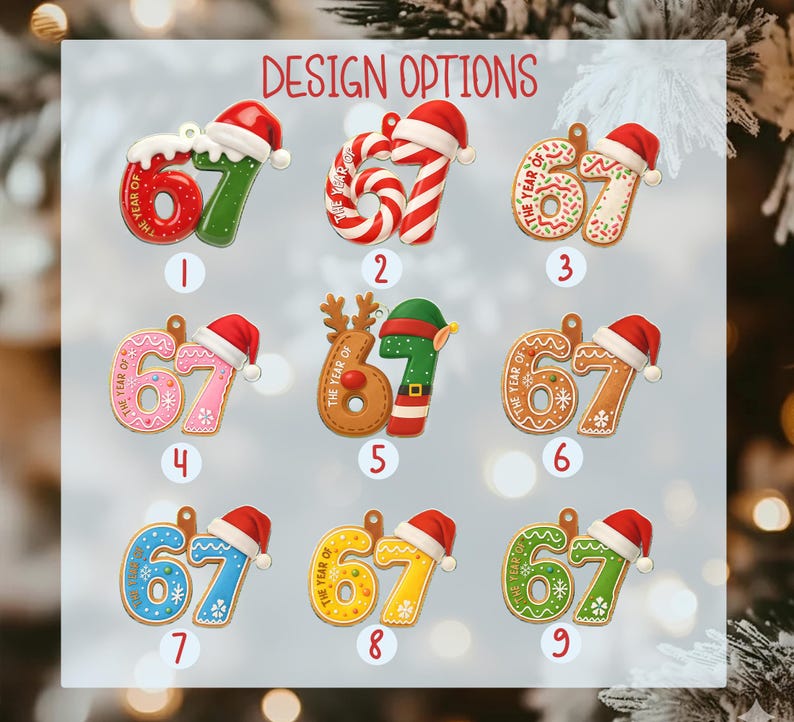 2D Funny Slang 67 Six Seven 2025 Slang Christmas Ornament, Funny Gift For Teen, Grandkid, Gen Alpha, Personalized 67 Gingerbread Ornament