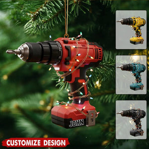 Personalized Power Drill Ornament, Custom Name Handyman Keepsake, Electrician Trade Worker Gift, Unique Tool Christmas Decor