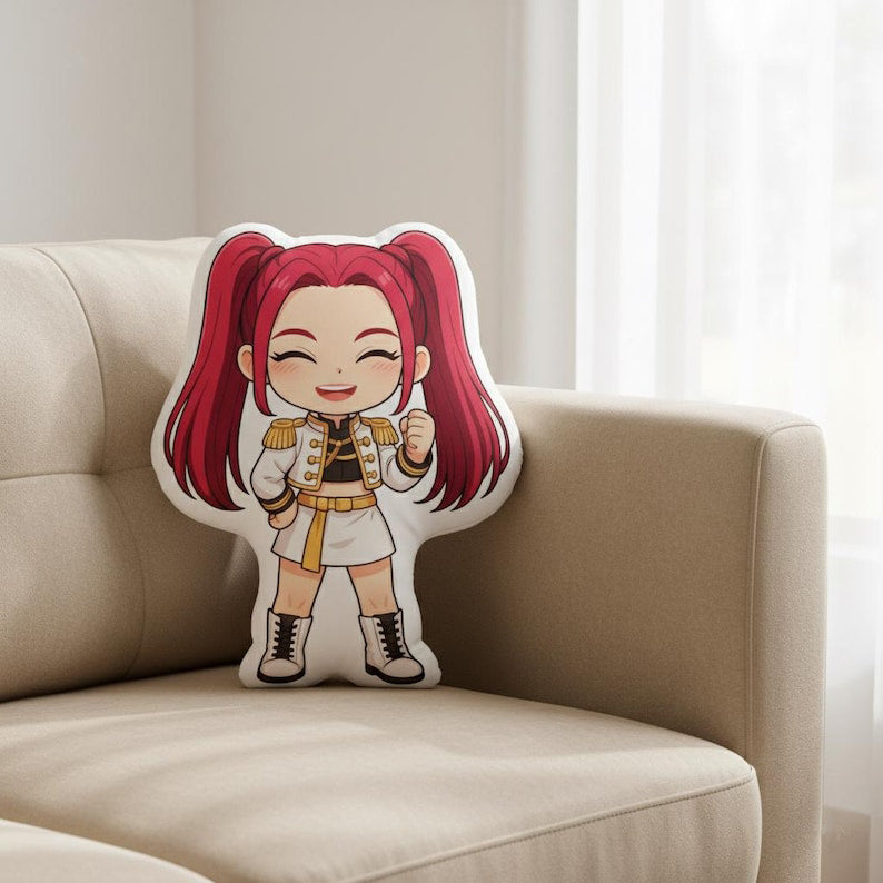 Cute Chibi Huntrix Pillow, Rumi Mira Zoey Warrior Plush, Kpop Demon Hunter Plush, Personalized Kids Gift, Christmas Gift