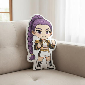 Cute Chibi Huntrix Pillow, Rumi Mira Zoey Warrior Plush, Kpop Demon Hunter Plush, Personalized Kids Gift, Christmas Gift