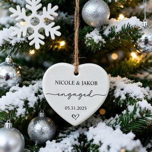 Personalized Engagement Ornament, Newlywed Gift Engaged Ornament, Custom Wedding/Engagement Location Ornament, Engagement Ornaments Gift