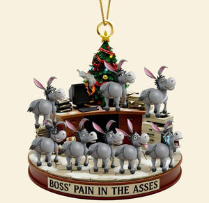 Funny Boss Acrylic Christmas Ornament, Donkey Coworker Gift, Custom Name