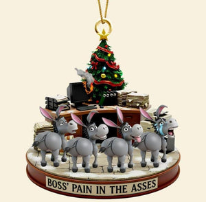 Funny Boss Acrylic Christmas Ornament, Donkey Coworker Gift, Custom Name