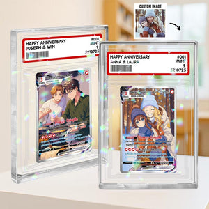 Personalized Poke Love Acrylic Card, Custom Anime Couple Gift with Photo, Unique Anniversary Present for Gamer Boyfriend, LGBT Couple Gift