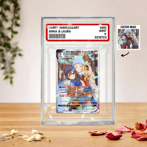 Personalized Poke Love Acrylic Card, Custom Anime Couple Gift with Photo, Unique Anniversary Present for Gamer Boyfriend, LGBT Couple Gift