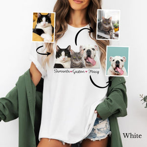 Personalized pet shirt with photo and name,pet portrait shirt,shirt with pet name,realistic pet shirt,pet lover gift,realistic drawing pets