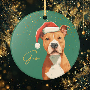 Personalized Pitbull Ornament, Custom Dog Christmas Gift, Pet Lover Holiday Keepsake