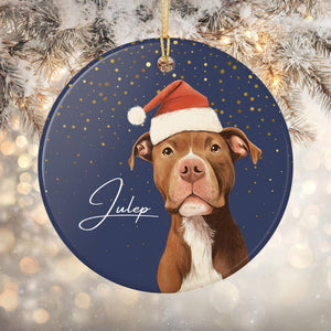 Personalized Pitbull Ornament, Custom Dog Christmas Gift, Pet Lover Holiday Keepsake