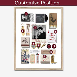 Printable Matchbox Matchbook Couples Custom Poster Personalized Anniversary Valentines Birthday Gift Canvas Neutral Dorm Wall Decor